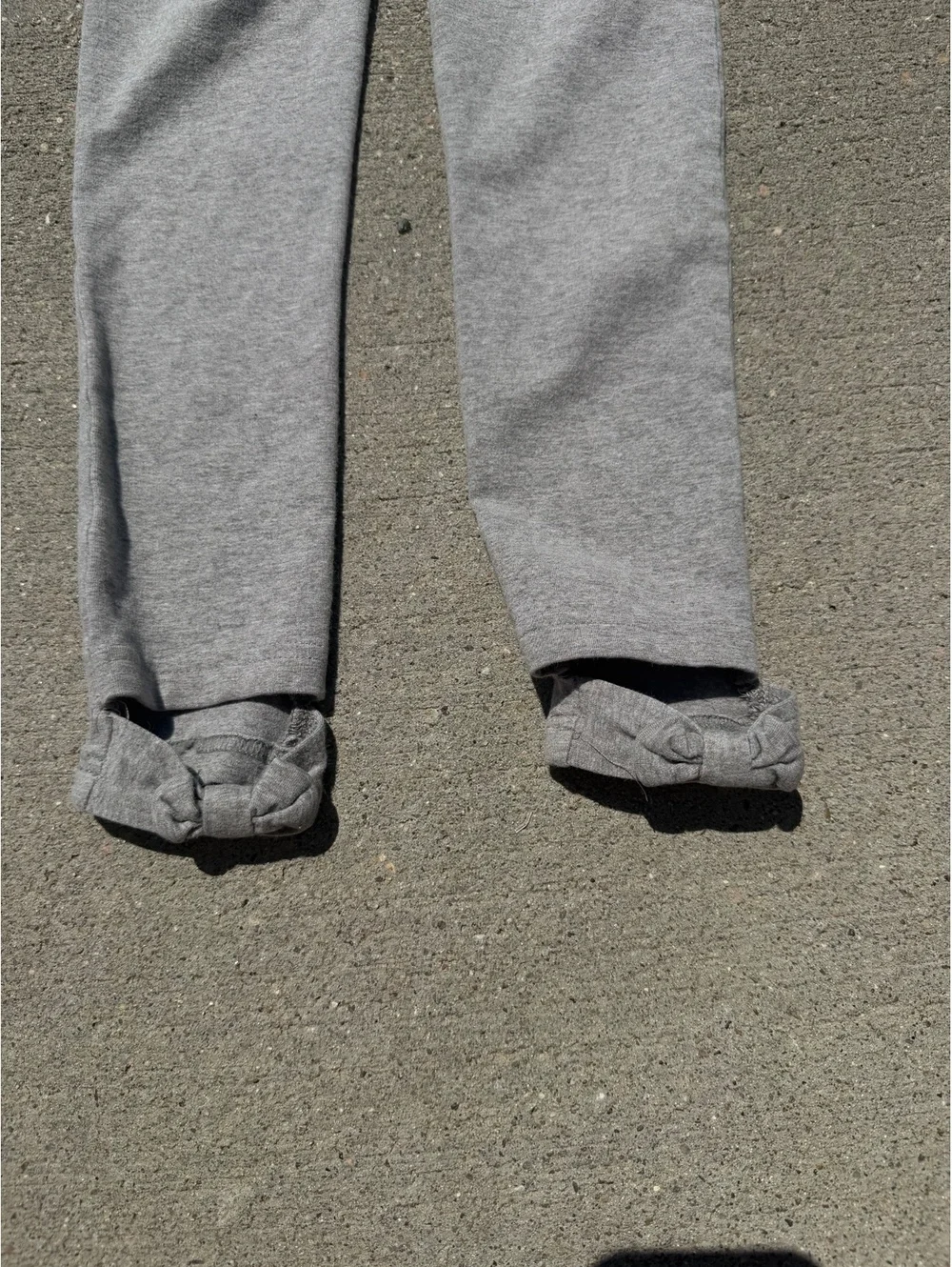 Polo Ralph Lauren Girls 6X Gray Cotton Blend Leggings with Bow Detail